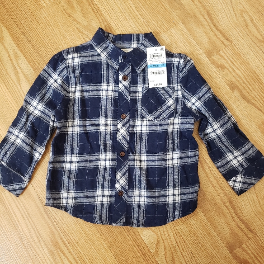 24months Boy Shirt Plaid Button up